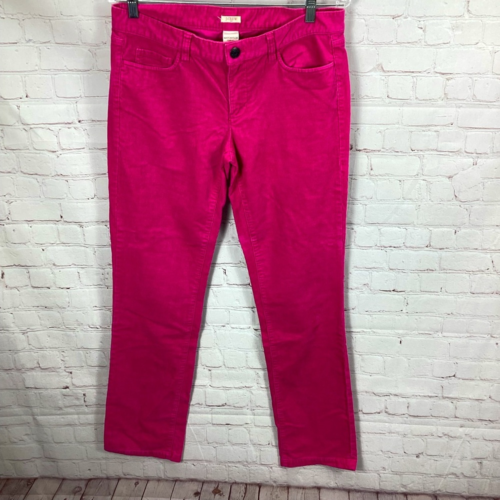J. Crew Matchstick Corduroy Pants Barbiecore Size 29Rx32 Pink Raspberry Preppy